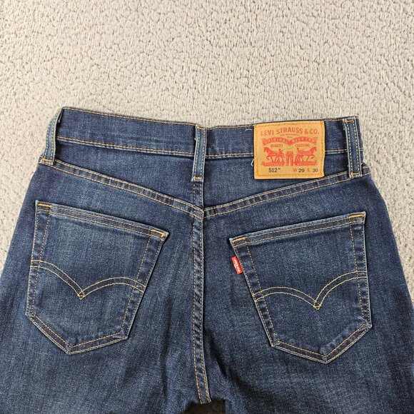 Levis 512 Slim Taper Jeans Mens 29x30 Blue Denim Levi's Flex Stretch Comfort Fit - Picture 14 of 16